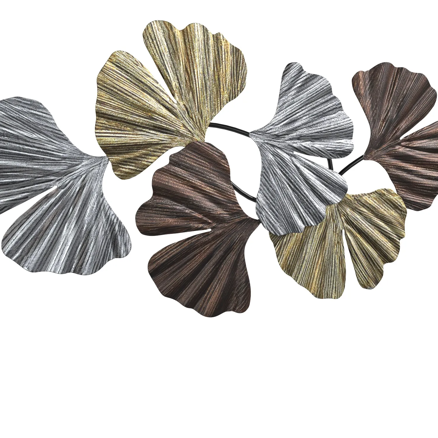 Metallic Leaves 41 Wide Metal Wall Art PBR 3D Model_05